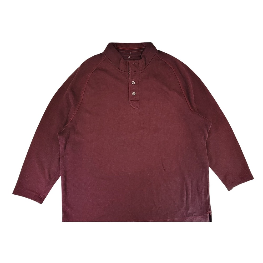 Tommy Bahama Men's Burgundy Long Sleeve Henley Pullover Shirt XXL‎